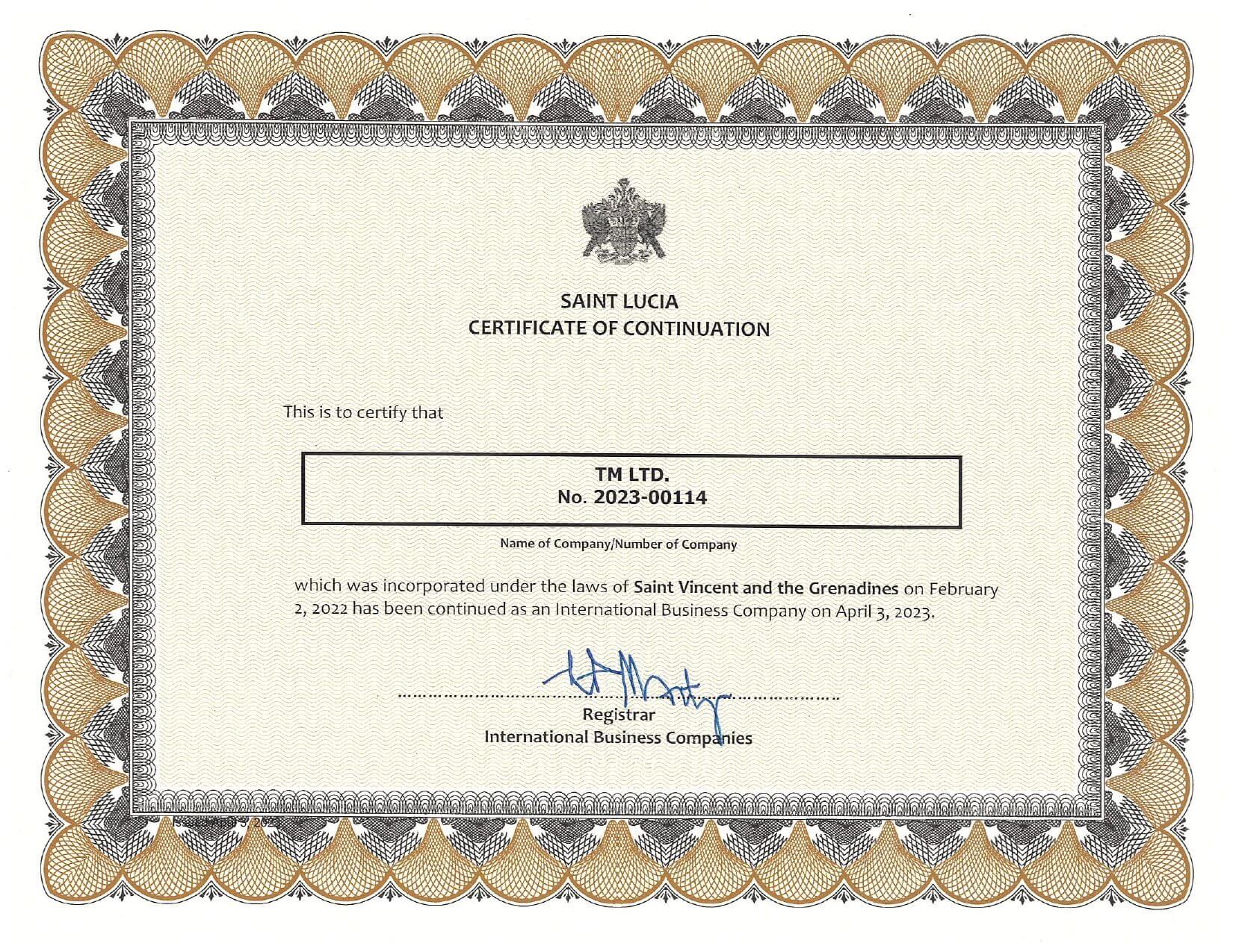 Certificate